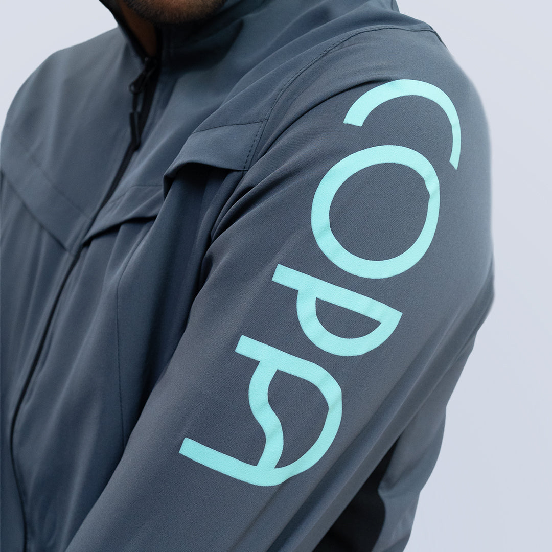 Chamarra deportiva gris oxford para Hombre